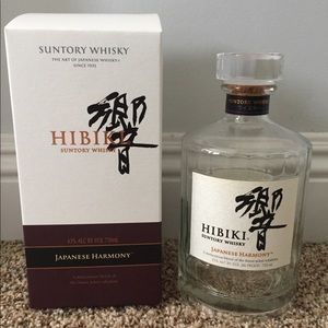 Empty Hibiki Harmony Japanese Whisky Bottle